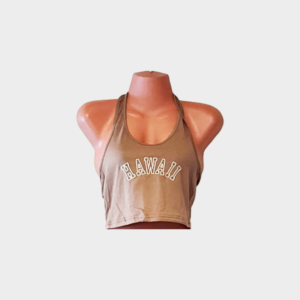 Hawaii Graphic Racerback Crop Top